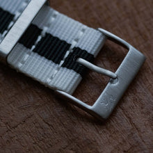 Load image into Gallery viewer, Textured Black With White Stripe NATO
