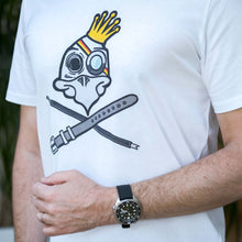 Load image into Gallery viewer, Griff Strap Pirate - White T-shirt
