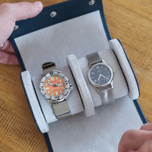 Load image into Gallery viewer, Watch Tube For Two Watches In Navy Blue
