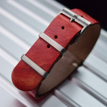 Load image into Gallery viewer, Rugged 'Red Marble' Leather NATO