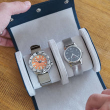 Load image into Gallery viewer, Watch Tube For Two Watches In Navy Blue
