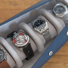 Load image into Gallery viewer, Watch Tube For Four Watches In Navy Blue
