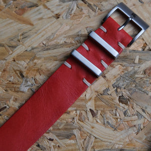 Nomad Red Rugged Leather NATO